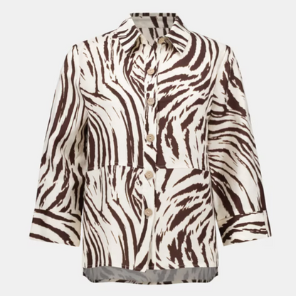 Joseph Ribkoff Animal Print Button Shirt