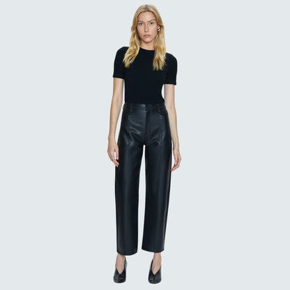 PISTOLA Taylor High Rise Arched Faux Leather Pants