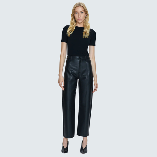 PISTOLA Taylor High Rise Arched Faux Leather Pants