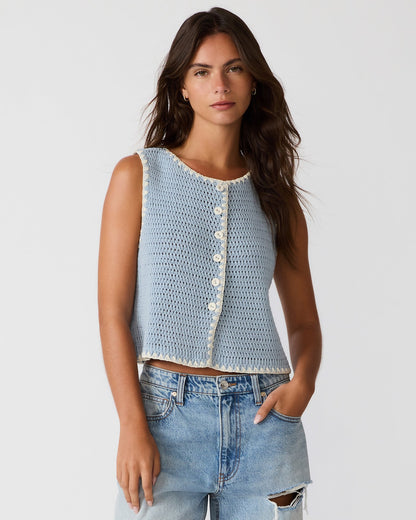 ANNYA SWEATER VEST BLUE ICE