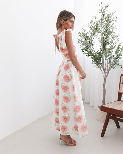 Vivia White Floral Dress | Women's Floral Maxi Dress