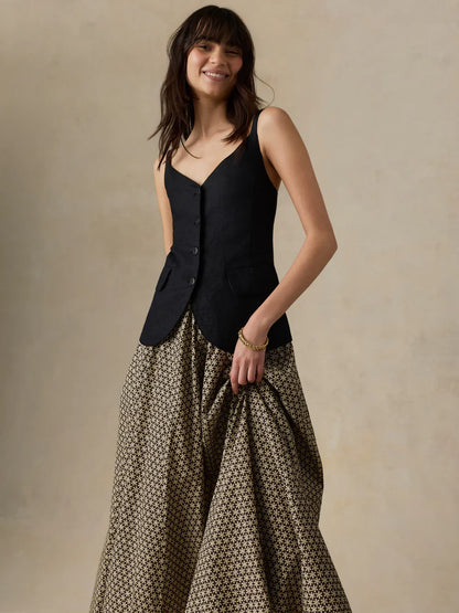 Faherty Coastal Poplin Nera Skirt