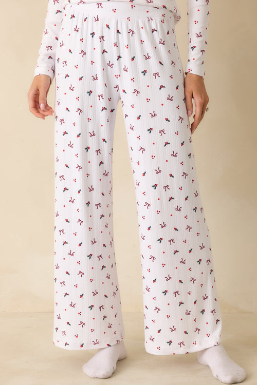 Z Supply White Multi Luxe Holly Pointelle Pajama Pants