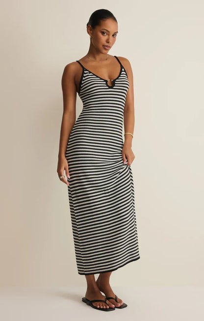 Majestic Striped Midi Dress