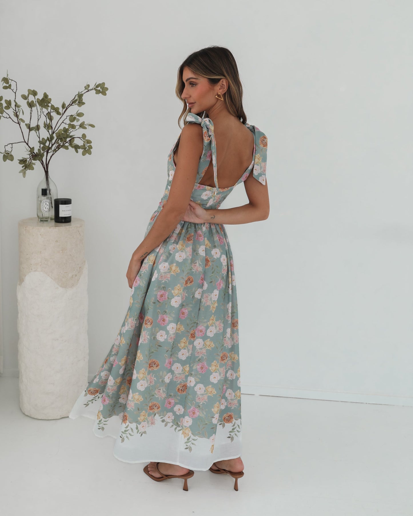 Zyrelise Mint Floral Dress | Women's Floral Maxi Dress