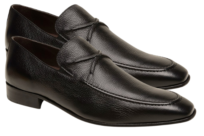 Alfredo Mens Black Slip-on Loafer Leather Dress Shoes