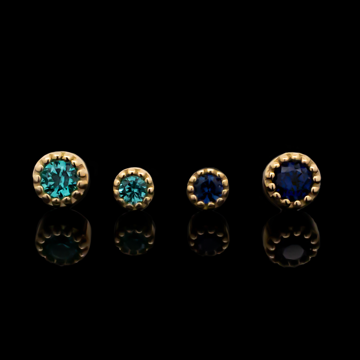 Alina - 18kt Gold Threadless End - Khrysos Jewelry