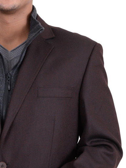 Apollo King BLAZERS Apollo King Brown Textured Wool Blazer Sportcoat With Removable Mock Liner
