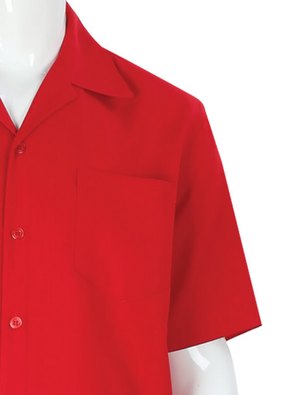 Apollo King Royal Diamond Red Classic Fit Short Sleeve 2 Piece Walking Suit