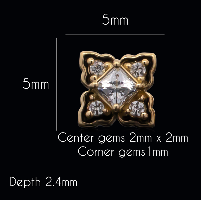 Asher - 18kt Gold Threadless End - Khrysos Jewelry