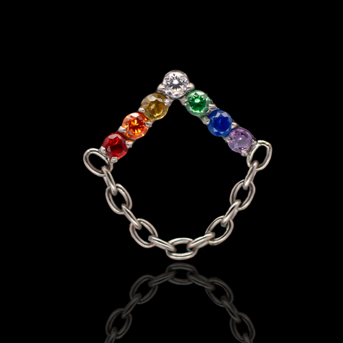 Aurelie - 16G Rainbow Internally Threaded End - Khrysos Jewelry