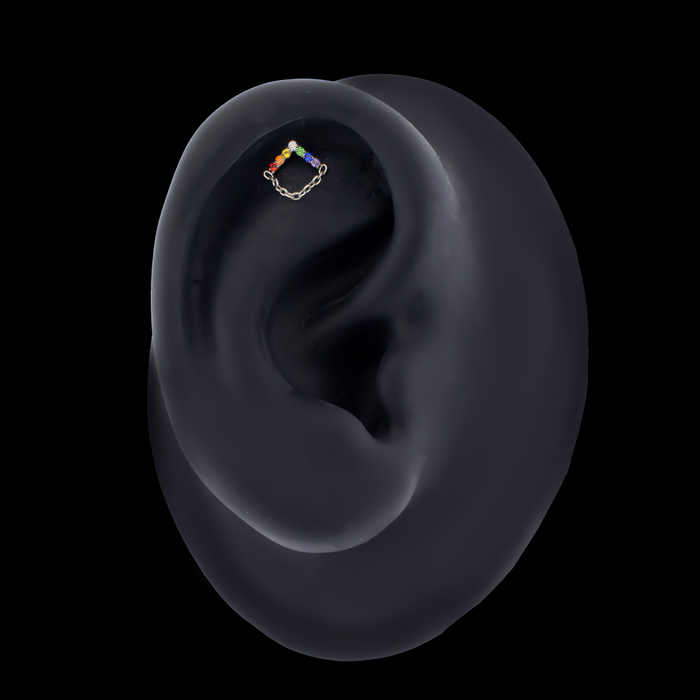 Aurelie - 16G Rainbow Internally Threaded End - Khrysos Jewelry