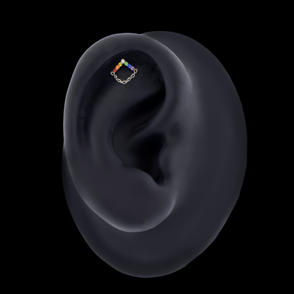 Aurelie - 16G Rainbow Internally Threaded End - Khrysos Jewelry