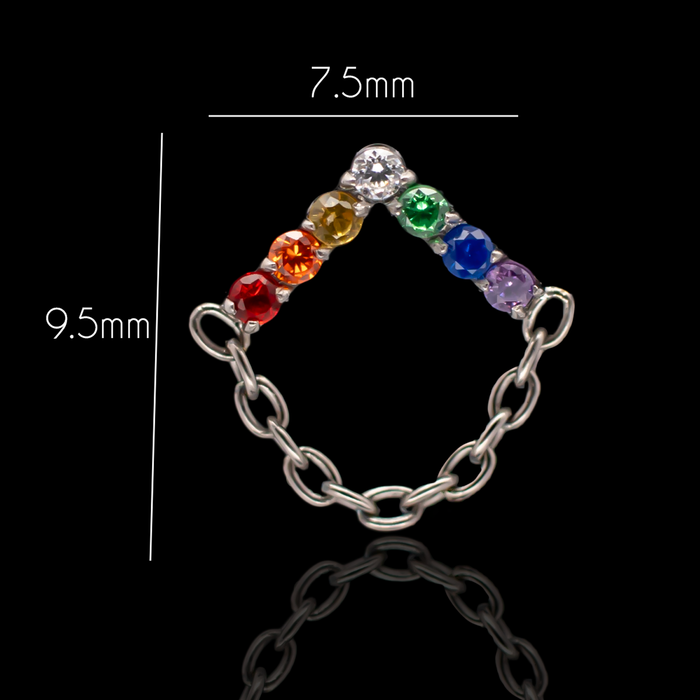 Aurelie - 16G Rainbow Internally Threaded End - Khrysos Jewelry