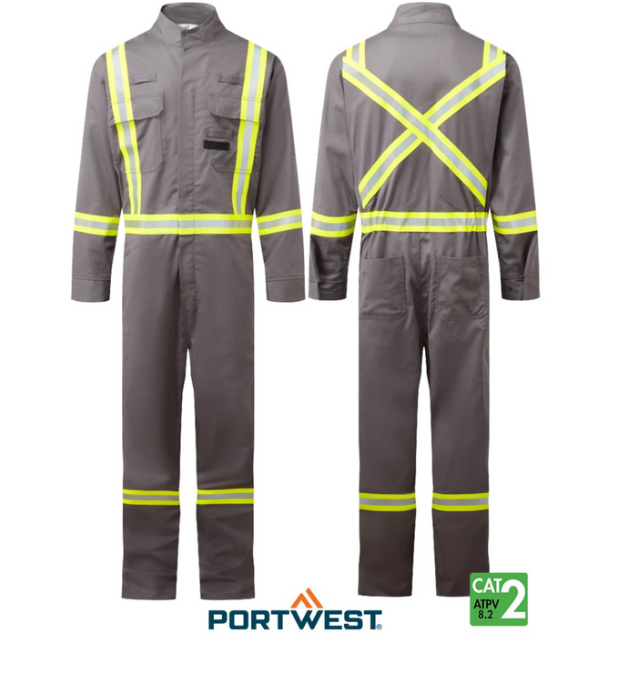 Bizflame® 88/12 Iona Extra 7oz FR Coverall - Grey