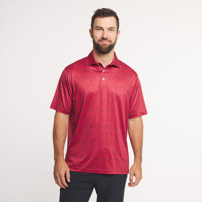 Crimson With Black Bama Print | ON MODEL | FRONT
