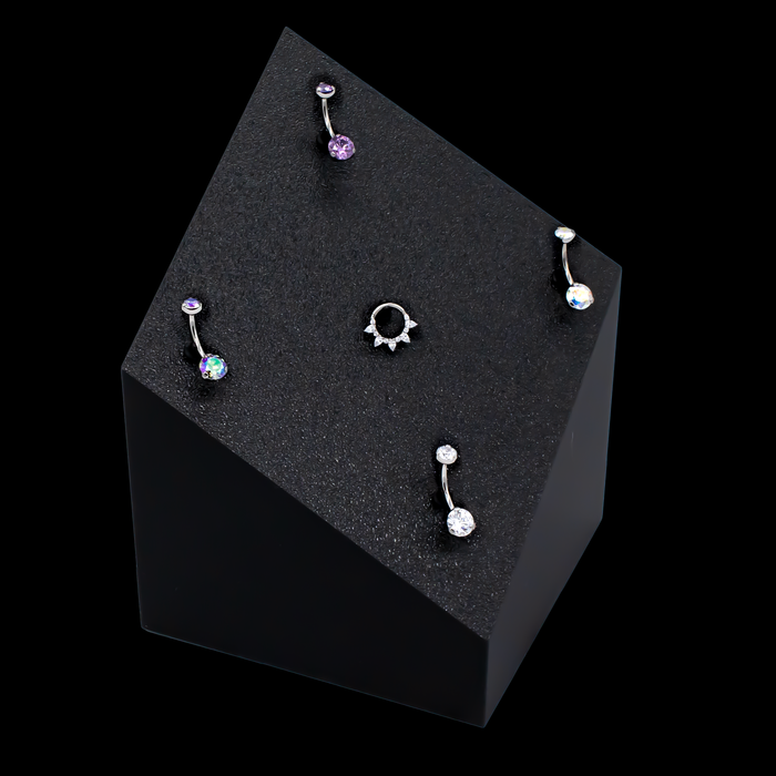 Block 5-Piece Mixed 14G Internally Threaded Jewelry Display - Khrysos Jewelry