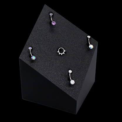 Block 5-Piece Mixed 14G Internally Threaded Jewelry Display - Khrysos Jewelry