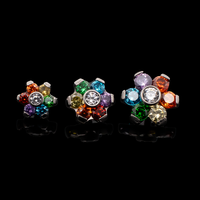 Botánica - 14G Rainbow Internally Threaded End - Khrysos Jewelry