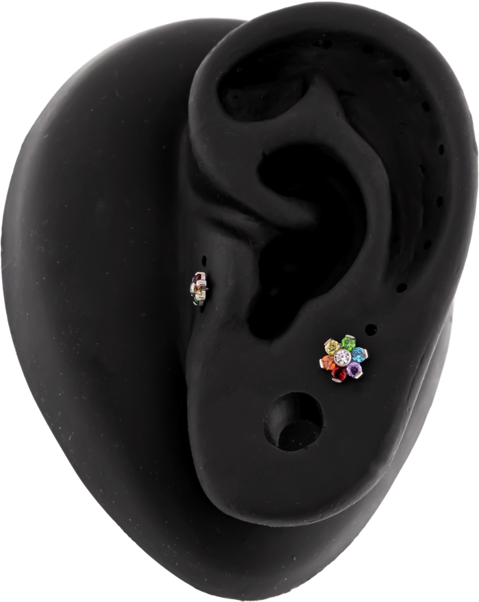 Botánica - 14G Rainbow Internally Threaded End - Khrysos Jewelry