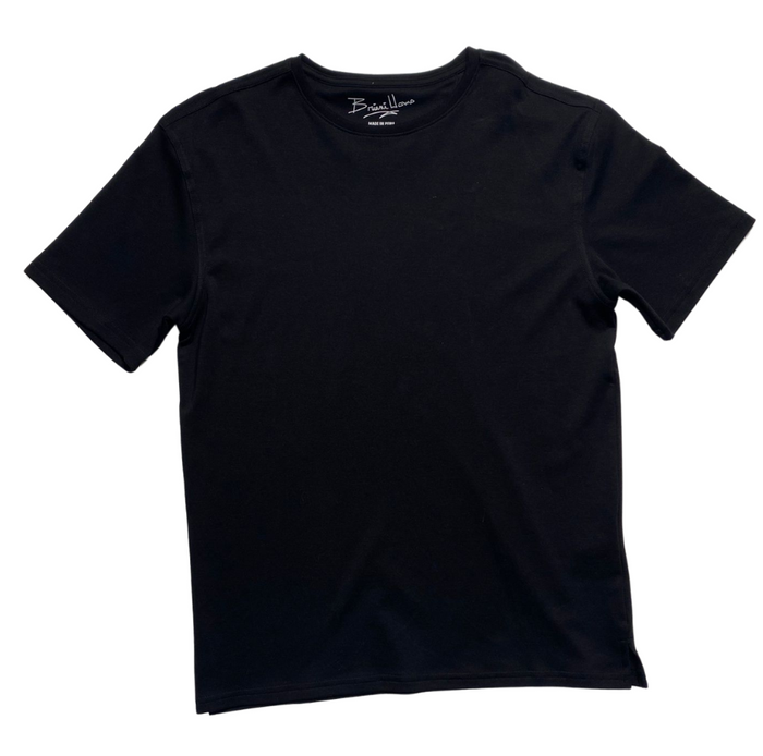 Briani Uomo Mens Black Short Sleeve Crew Neck 100% Pima Cotton T-Shirt