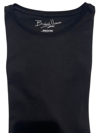 Briani Uomo Mens Black Short Sleeve Crew Neck 100% Pima Cotton T-Shirt