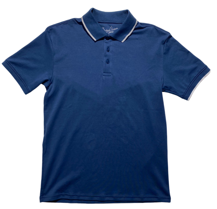 Briani Uomo Mens Blue 100% Pima Cotton Short Sleeve Polo Casual Shirt