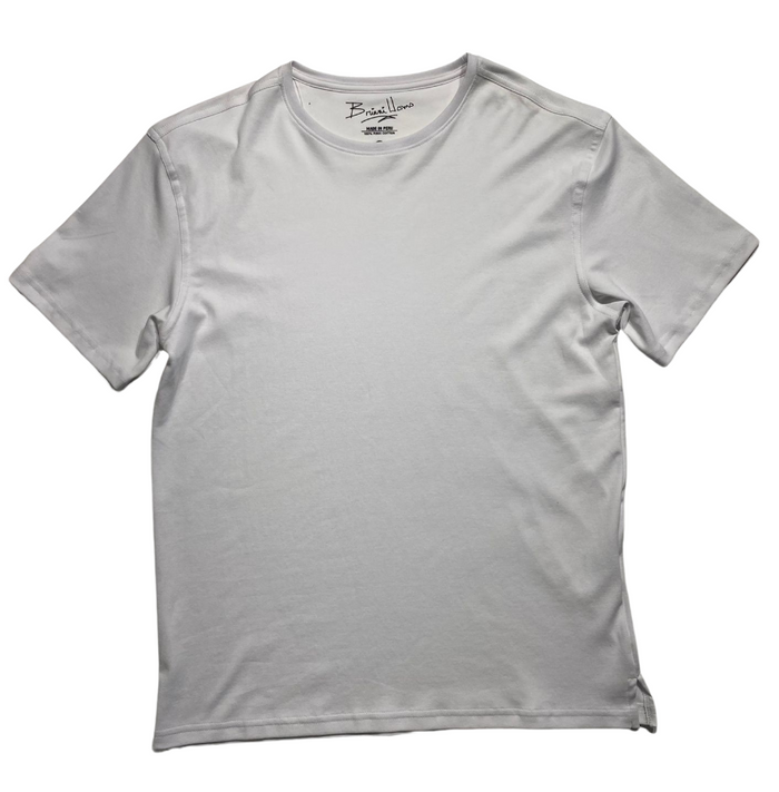 Briani Uomo Men’s White Short Sleeve Crew Neck 100% Pima Cotton T-Shirt