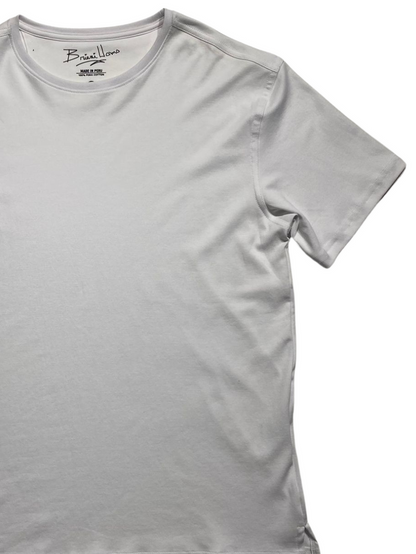 Briani Uomo Men’s White Short Sleeve Crew Neck 100% Pima Cotton T-Shirt