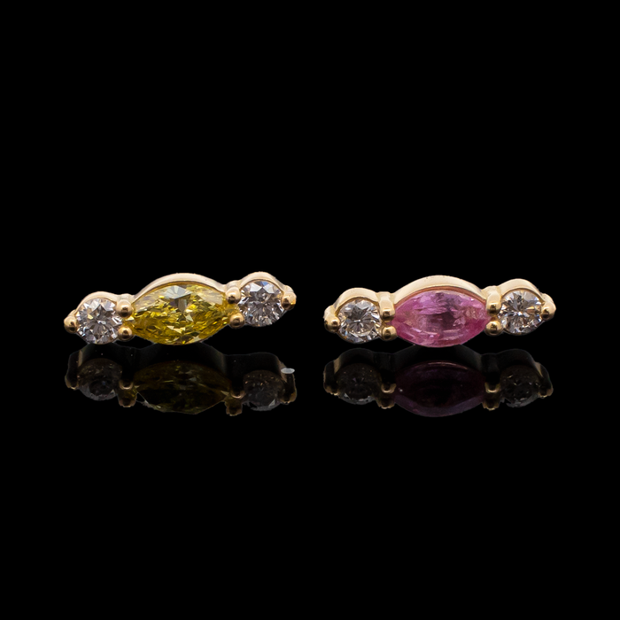 Brielle - 18kt Gold Threadless End - Khrysos Jewelry
