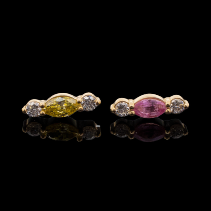 Brielle - 18kt Gold Threadless End - Khrysos Jewelry
