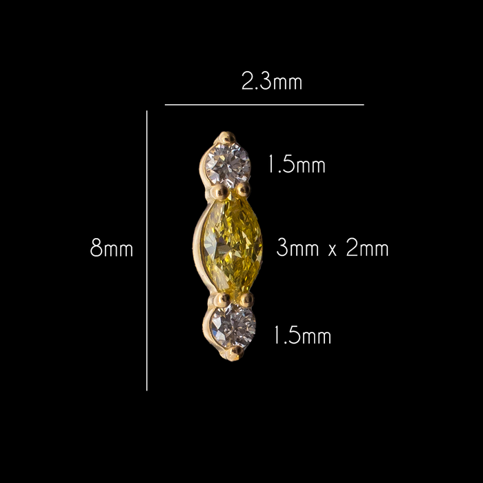 Brielle - 18kt Gold Threadless End - Khrysos Jewelry