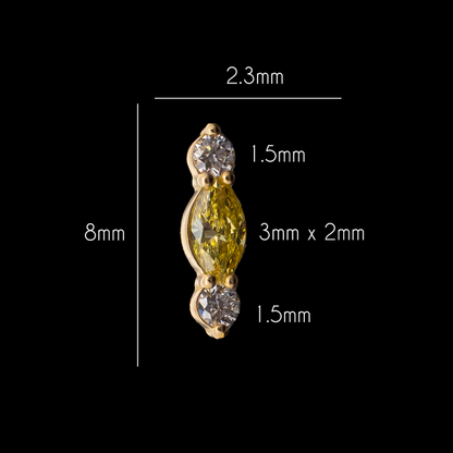 Brielle - 18kt Gold Threadless End - Khrysos Jewelry