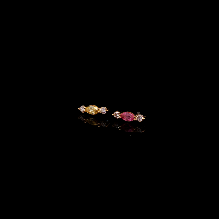 Brielle - 18kt Gold Threadless End - Khrysos Jewelry