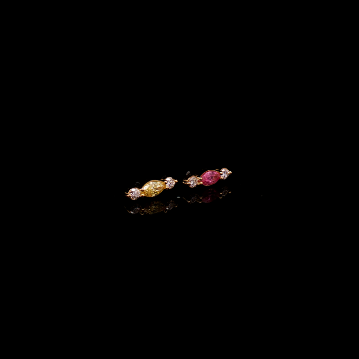 Brielle - 18kt Gold Threadless End - Khrysos Jewelry