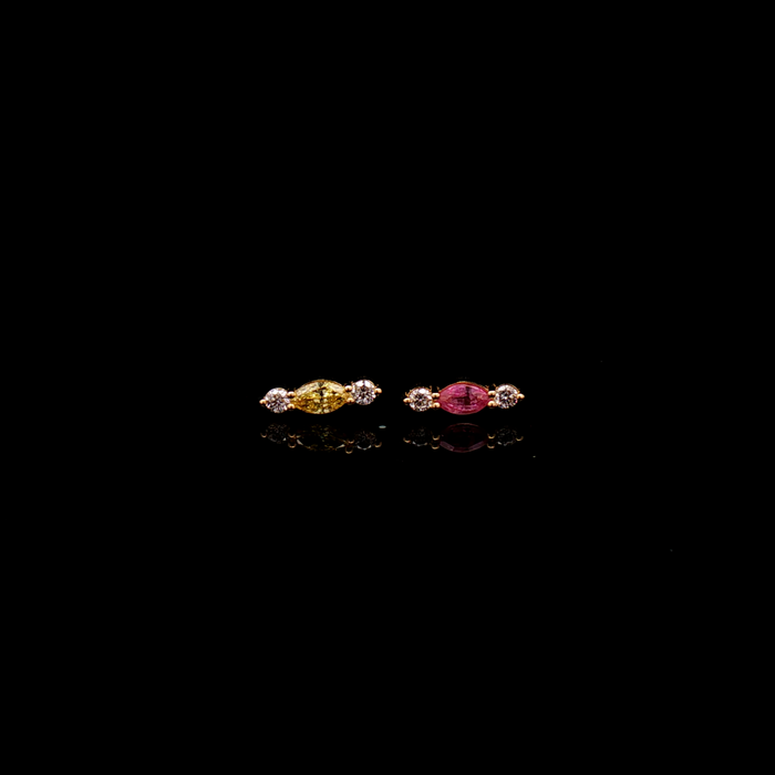 Brielle - 18kt Gold Threadless End - Khrysos Jewelry