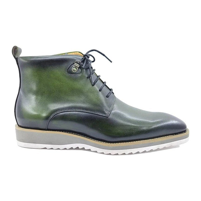 Carrucci SHOES Carrucci Mens Hunter Green Burnished Lace-Up Boot
