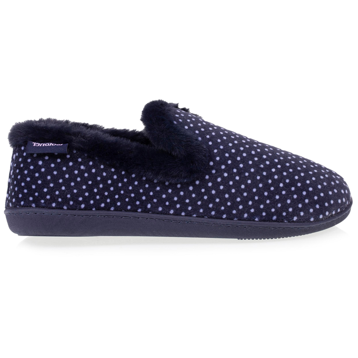 Chaussons charentaises Femme pois Marine
