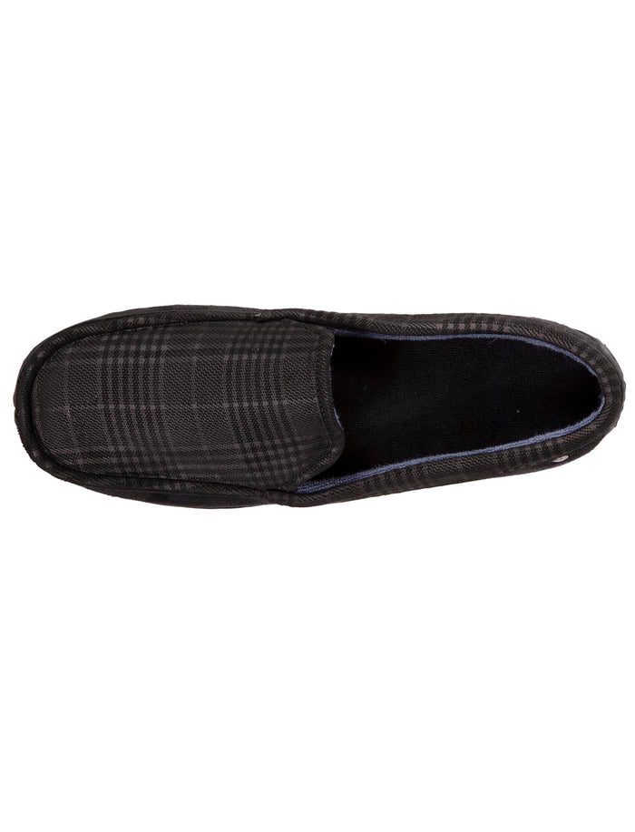 Chaussons mocassins Homme Noir tartan