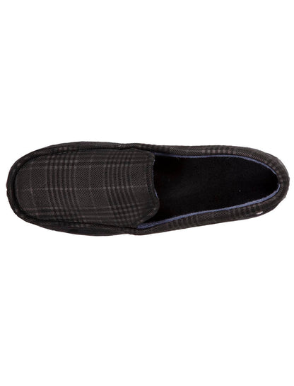 Chaussons mocassins Homme Noir tartan