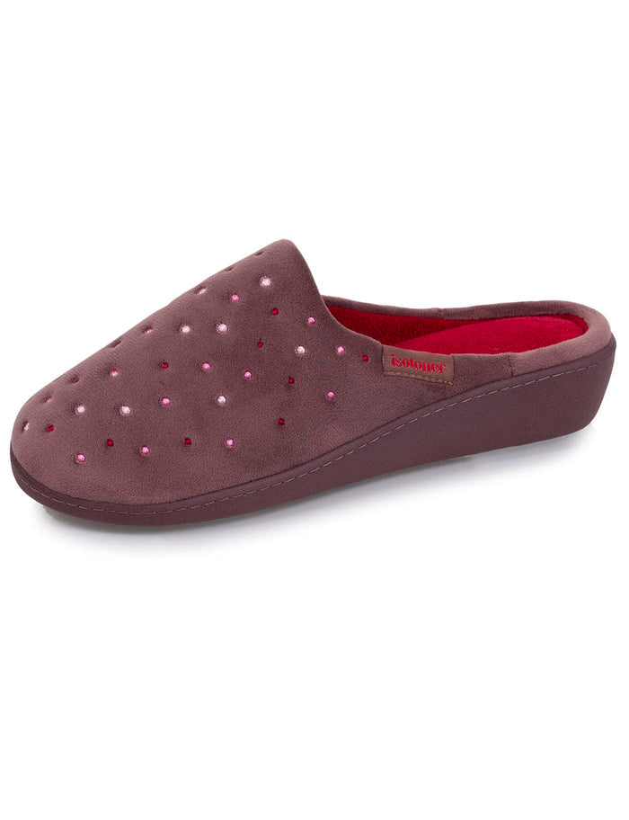 Chaussons Mules Femme Taupe talon