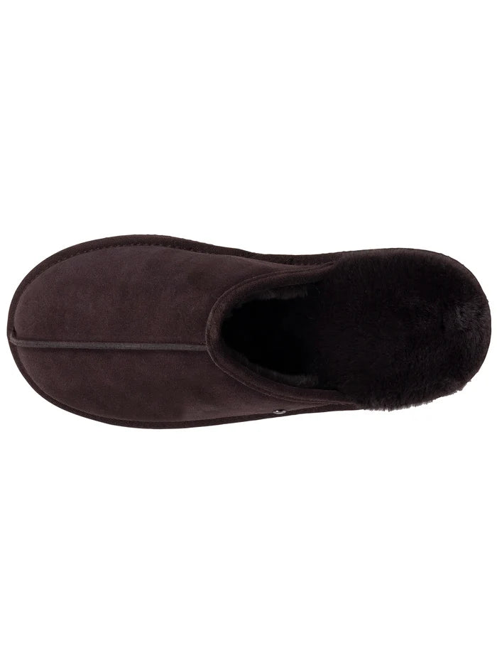 Chaussons Mules Homme Cuir Chocolat