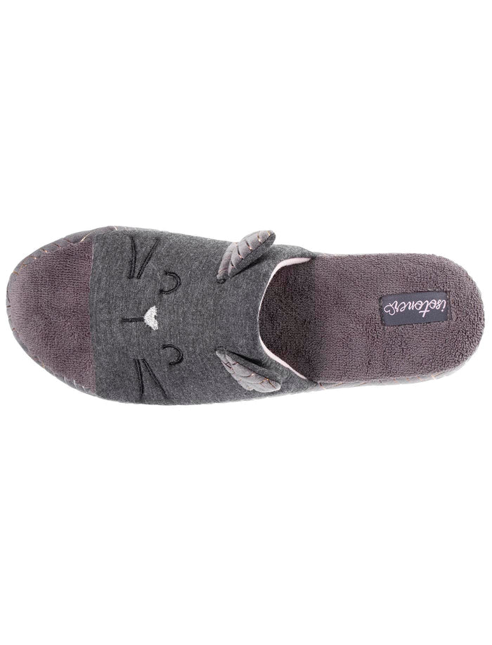 Chaussons sandales Femme 3D Gris chiné foncé