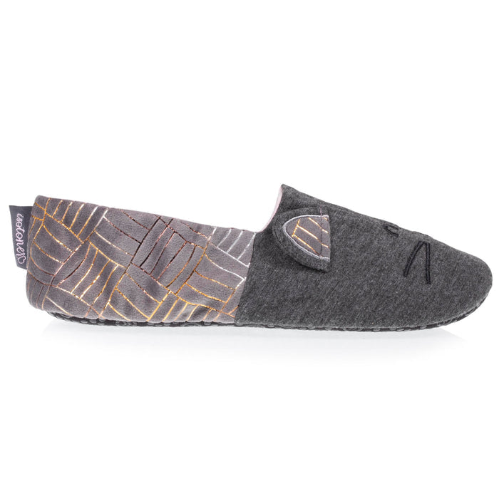 Chaussons slippers Femme 3D Gris chiné foncé