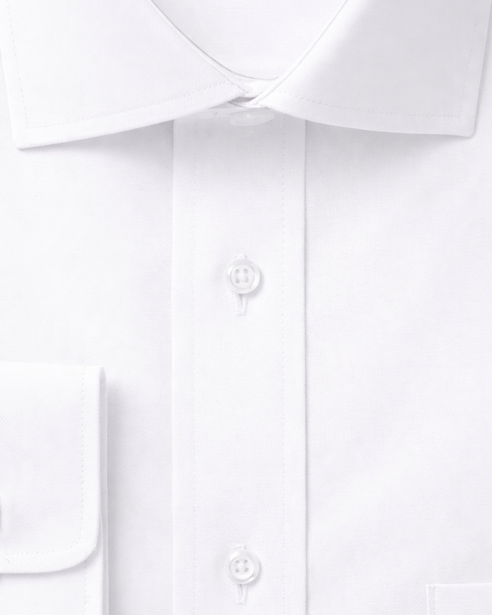 Christopher Morris Mens 100% Cotton Solid White Non-Iron Classic Fit Dress Shirt