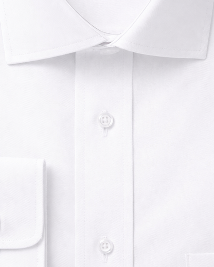 Christopher Morris Mens 100% Cotton Solid White Non-Iron Classic Fit Dress Shirt