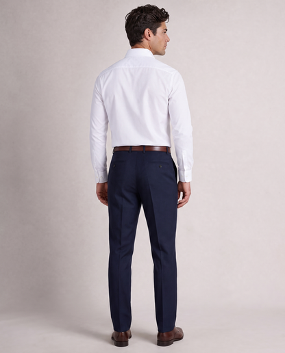 Christopher Morris Mens Solid White Slim Fit Spread Collar Non Iron Cotton Dress Shirt - The Suit Depot