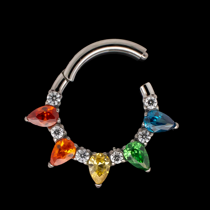 Desiree - Rainbow Hinged Ring - Khrysos Jewelry