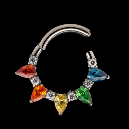 Desiree - Rainbow Hinged Ring - Khrysos Jewelry
