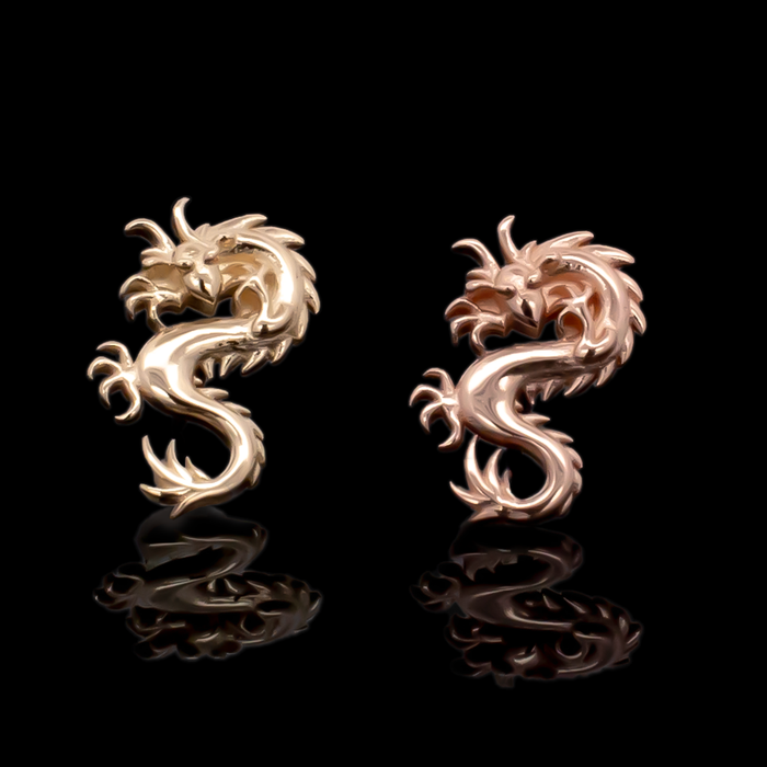 Draco - 14kt Gold Threadless End - Khrysos Jewelry